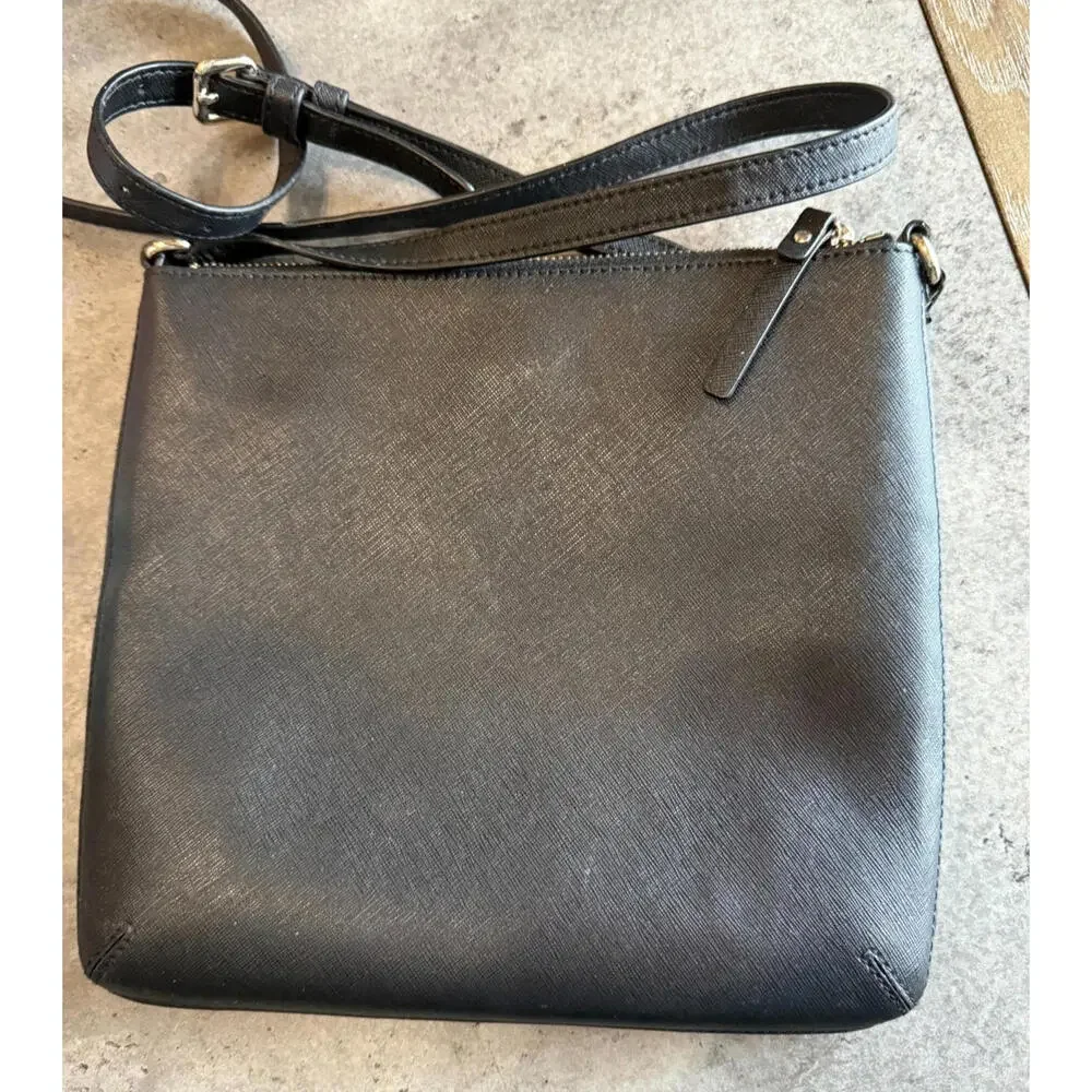 Kate Spade Laurel Way Rima Crossbody Bag‎ Black Saffiano Leather Messenger Bag